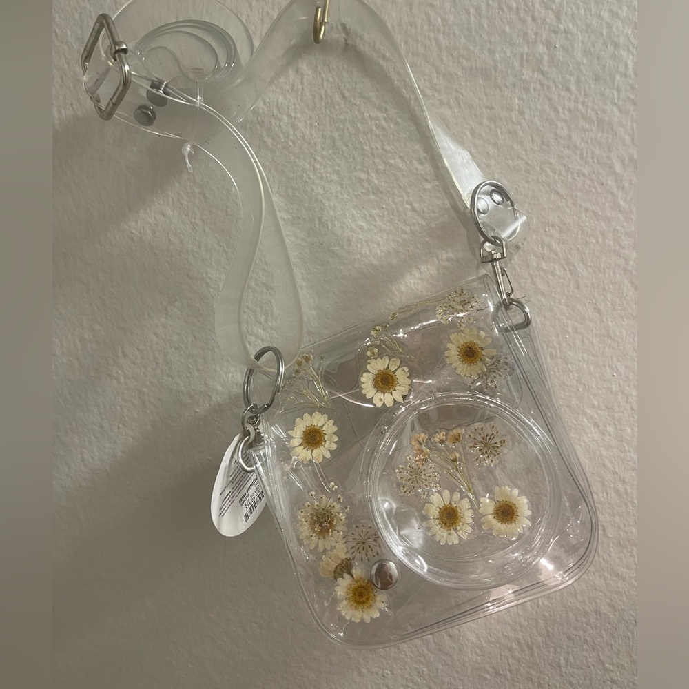 Urban outfitters instax camera bag with pressed flowers